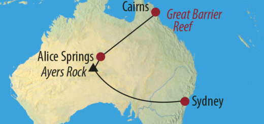 Karte Reise Australien Frühstück mit Kängurus 2022